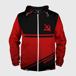 Ветровка с капюшоном мужская USSR: Black Sport, цвет: 3D-белый