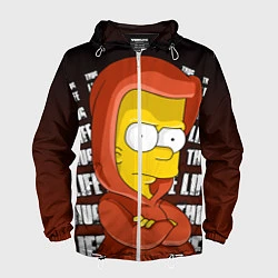 Ветровка с капюшоном мужская Bart: Thug Life, цвет: 3D-белый