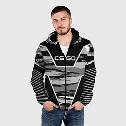 Ветровка с капюшоном мужская CS:GO Grey Camo, цвет: 3D-черный — фото 2