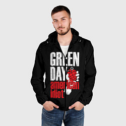 Ветровка с капюшоном мужская Green Day: American Idiot, цвет: 3D-черный — фото 2