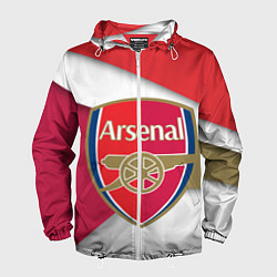Ветровка с капюшоном мужская FC Arsenal, цвет: 3D-белый