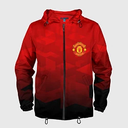 Ветровка с капюшоном мужская FC Man UTD: Red Poly, цвет: 3D-черный