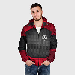 Ветровка с капюшоном мужская Mercedes Benz: Metal Sport, цвет: 3D-черный — фото 2