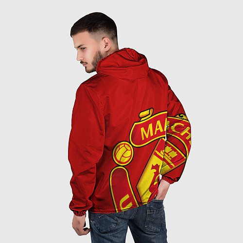 Мужская ветровка FC Man United: Red Exclusive / 3D-Черный – фото 4