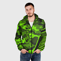 Ветровка с капюшоном мужская CS:GO Light Green Camo, цвет: 3D-черный — фото 2