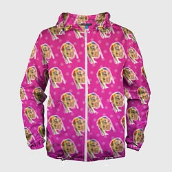 Ветровка с капюшоном мужская 6IX9INE Pattern, цвет: 3D-белый