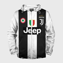Ветровка с капюшоном мужская FC Juventus 18-19, цвет: 3D-белый