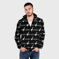 Ветровка с капюшоном мужская GUSSI: Black Pattern, цвет: 3D-черный — фото 2