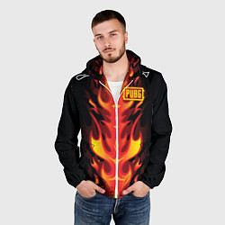 Ветровка с капюшоном мужская PUBG: Hell Flame, цвет: 3D-белый — фото 2