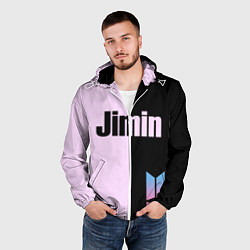 Ветровка с капюшоном мужская BTS Jimin, цвет: 3D-белый — фото 2
