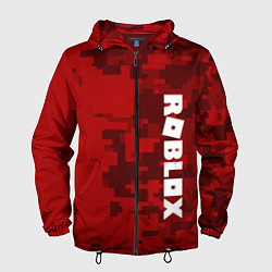 Ветровка с капюшоном мужская ROBLOX: Red Camo, цвет: 3D-черный