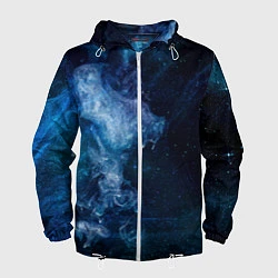 Ветровка с капюшоном мужская Синий космос, цвет: 3D-белый