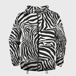 Ветровка с капюшоном мужская Полосы шкура зебры, цвет: 3D-черный