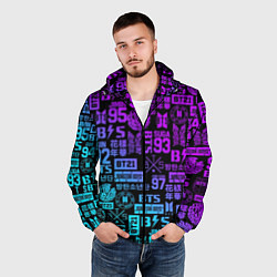 Ветровка с капюшоном мужская BTS Logos, цвет: 3D-черный — фото 2