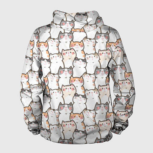 Мужская ветровка Кошки котики коты / 3D-Белый – фото 2
