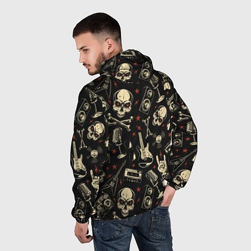 Мужская ветровка Гранж с черепами / 3D-Черный – фото 4
