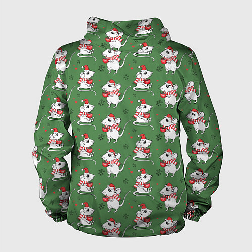 Мужская ветровка Мышата - паттерн / 3D-Белый – фото 2