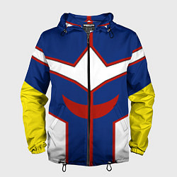 Ветровка с капюшоном мужская ALL MIGHT MY HERO ACADEMIA MHA МОЯ ГЕРОЙСКАЯ АКАДЕ, цвет: 3D-черный