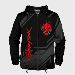Ветровка с капюшоном мужская Cyberpunk 2077: Grey Samurai, цвет: 3D-черный