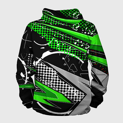 Мужская ветровка Black and green corners / 3D-Белый – фото 2