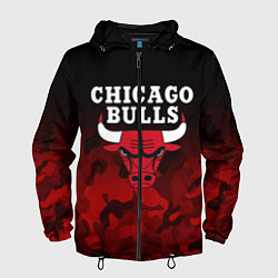 Ветровка с капюшоном мужская CHICAGO BULLS, цвет: 3D-черный