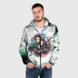 Ветровка с капюшоном мужская KIMETSU NO YAIBA, цвет: 3D-черный — фото 2
