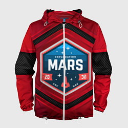 Ветровка с капюшоном мужская MARS NASA, цвет: 3D-белый