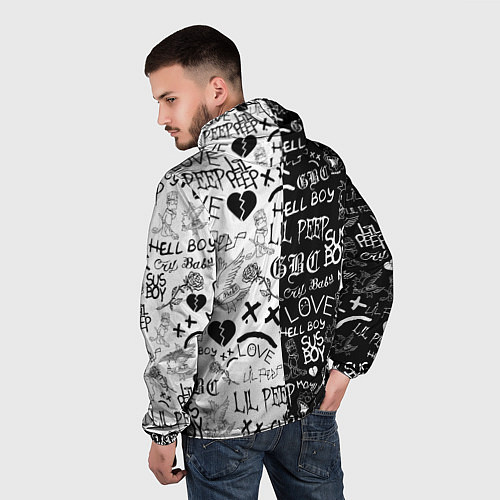 Мужская ветровка LIL PEEP LOGOBOMBING / 3D-Черный – фото 4