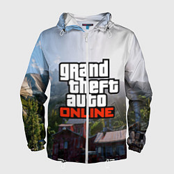 Ветровка с капюшоном мужская GTA Online, цвет: 3D-белый