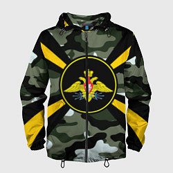 Ветровка с капюшоном мужская Войска связи, цвет: 3D-черный