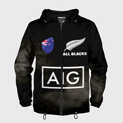 Ветровка с капюшоном мужская ALL BLACKS, цвет: 3D-черный