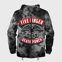 Ветровка с капюшоном мужская Five Finger Death Punch, цвет: 3D-черный