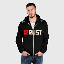 Ветровка с капюшоном мужская RUST, цвет: 3D-белый — фото 2