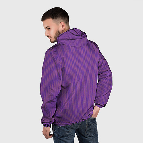 Мужская ветровка Фиолетовая волна / 3D-Черный – фото 4