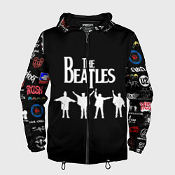 Ветровка с капюшоном мужская Beatles, цвет: 3D-черный