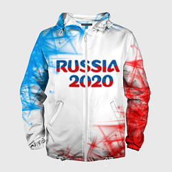 Ветровка с капюшоном мужская Россия, цвет: 3D-белый