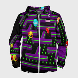 Ветровка с капюшоном мужская PAC-MAN 3D, цвет: 3D-белый