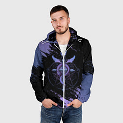 Ветровка с капюшоном мужская Стальной алхимик, цвет: 3D-белый — фото 2