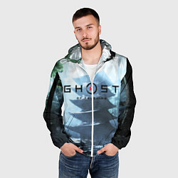 Ветровка с капюшоном мужская Ghost of Tsushimа, цвет: 3D-белый — фото 2