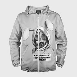 Ветровка с капюшоном мужская Don't touch me, цвет: 3D-белый