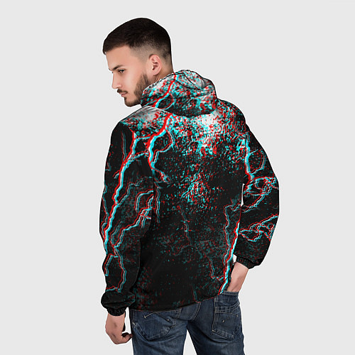 Мужская ветровка DOOM ETERNAL GLITCH / 3D-Черный – фото 4