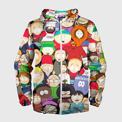 Ветровка с капюшоном мужская South Park персонажи, цвет: 3D-белый
