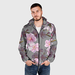 Ветровка с капюшоном мужская САКУРА, цвет: 3D-черный — фото 2