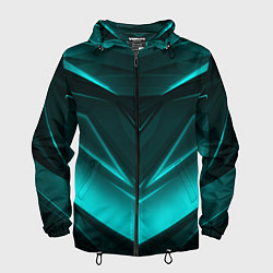 Ветровка с капюшоном мужская NEON GEOMETRY STRIPES, цвет: 3D-черный
