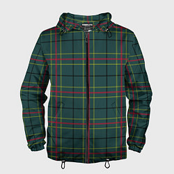 Ветровка с капюшоном мужская Шотландка, цвет: 3D-черный
