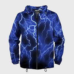 Ветровка с капюшоном мужская МОЛНИЯ NEON, цвет: 3D-черный