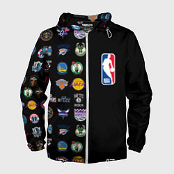 Ветровка с капюшоном мужская NBA Team Logos 2, цвет: 3D-белый