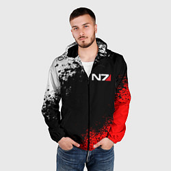 Ветровка с капюшоном мужская MASS EFFECT N7, цвет: 3D-черный — фото 2