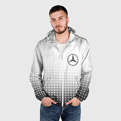 Ветровка с капюшоном мужская Mercedes-Benz, цвет: 3D-белый — фото 2