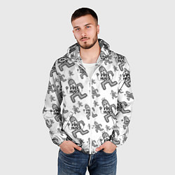 Ветровка с капюшоном мужская FREE HUGS, цвет: 3D-белый — фото 2